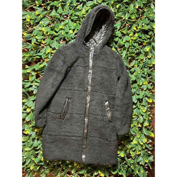 Levi Strauss & Co Black Faux Shearling Quilted Parka Size Large - Picture 2 of 9